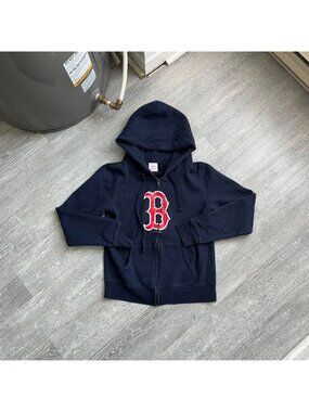 Navy Blue / Red / White Vintage Boston Red Sox / MLB Zip-Up Hoodie / Sweater
